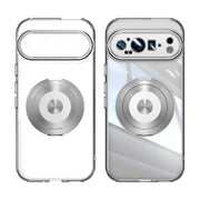 For Google Pixel 9 Pro 360 Holder Magsafe Acrylic Hybrid TPU Phone Case(Frosted White)