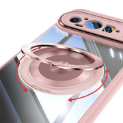 For Google Pixel 9 Pro XL 360 Holder Magsafe Acrylic Hybrid TPU Phone Case(Pink)
