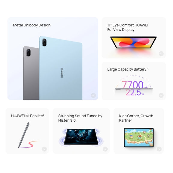 HUAWEI MatePad SE 11 2024 WiFi Tablet PC, 8GB+256GB, 11 inch HarmonyOS 4.2 Qualcomm Snapdragon 685 Octa Core, Not Support Google Play(Nebula Grey)