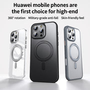 For iPhone 16 Pro Max 360 Rotating MagSafe Magnetic Frosted Phone Case(Black)