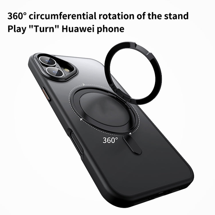 For iPhone 16 Plus 360 Rotating MagSafe Magnetic Frosted Phone Case(Purple)