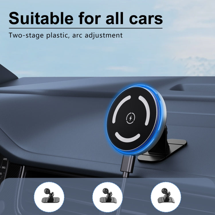 M68 15W Magnetic Wireless Charging Car Holder(Dark Grey)