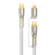 REMAX RC-C165 Prime 1.2m 60W Type-C to Type-C + 8 Pin Braided Fast Charging Cable(Silver)