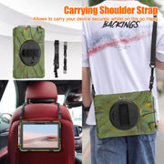 For Microsoft Surface Go 4 / 3 / 2 / 1 Shockproof Colorful Silicone + PC Protective Case with Holder & Shoulder Strap & Hand Strap & Pen Slot (CP Camouflage)