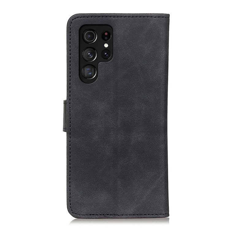 For Samsung Galaxy S25 Ultra 5G KHAZNEH Retro Texture Horizontal Flip Leather Phone Case(Black)
