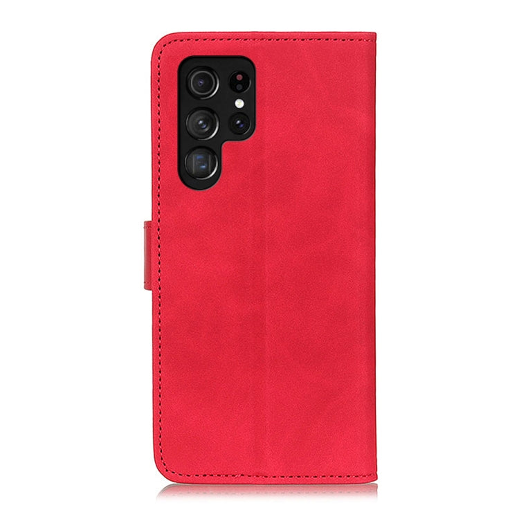 For Samsung Galaxy S25 Ultra 5G KHAZNEH Retro Texture Horizontal Flip Leather Phone Case(Red)