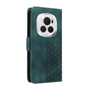 For Honor Magic6 Pro Embossed Rhombus Starry Leather Phone Case(Green)