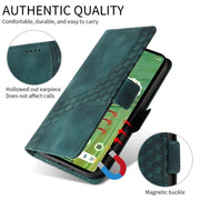 For Honor Magic6 Pro Embossed Rhombus Starry Leather Phone Case(Green)