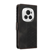 For Honor Magic6 Pro Embossed Rhombus Starry Leather Phone Case(Black)