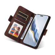 For Honor Magic6 Pro Embossed Rhombus Starry Leather Phone Case(Brown)