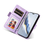 For Honor Magic6 Pro Embossed Rhombus Starry Leather Phone Case(Purple)