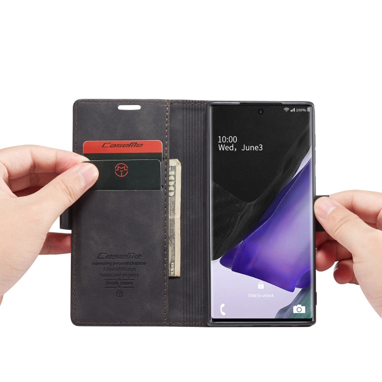 For Samsung Galaxy Note20 CaseMe Multifunctional Horizontal Flip Leather Case, with Card Slot & Holder & Wallet(Black)