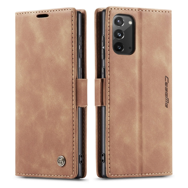 For Samsung Galaxy Note20 CaseMe Multifunctional Horizontal Flip Leather Case, with Card Slot & Holder & Wallet(Brown)