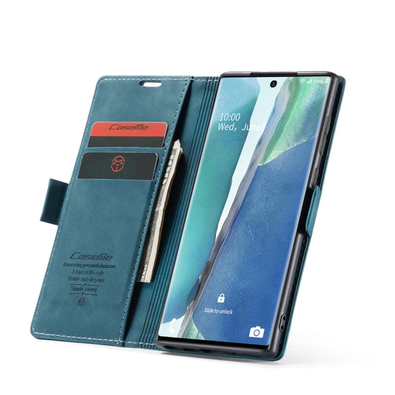 For Samsung Galaxy Note20 CaseMe Multifunctional Horizontal Flip Leather Case, with Card Slot & Holder & Wallet(Blue)