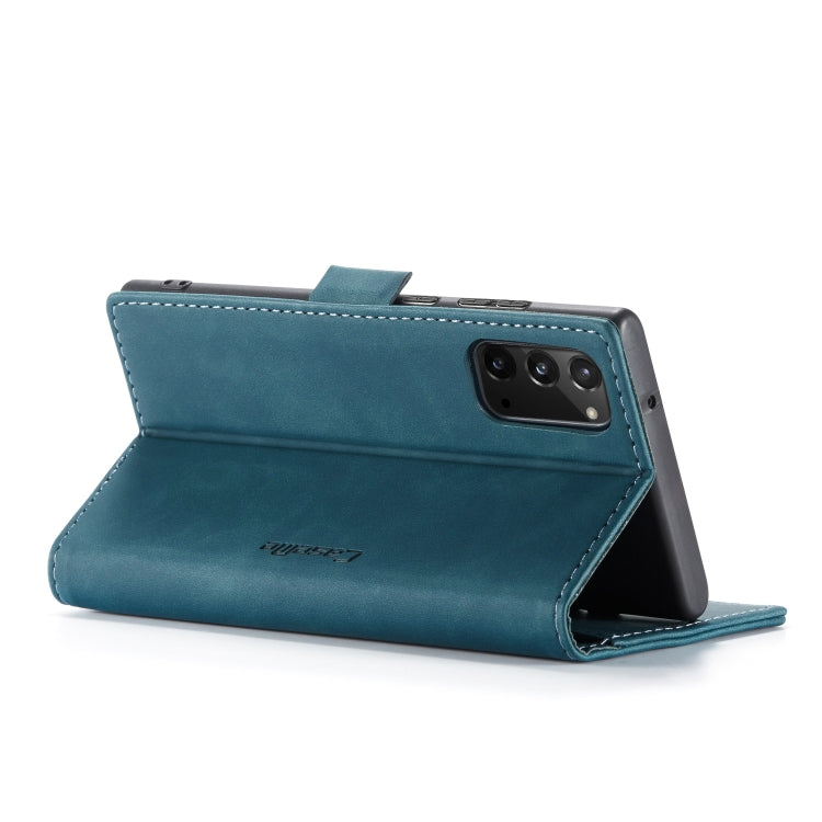 For Samsung Galaxy Note20 CaseMe Multifunctional Horizontal Flip Leather Case, with Card Slot & Holder & Wallet(Blue)