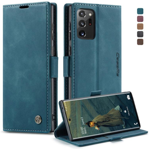 For Samsung Galaxy Note20 Ultra CaseMe Multifunctional Horizontal Flip Leather Case, with Card Slot & Holder & Wallet(Blue)