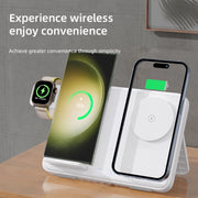 C30 15W 3 in 1 Magnetic Wireless Charger with Night Light(White)