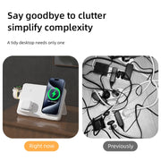 C30 15W 3 in 1 Magnetic Wireless Charger with Night Light(Black)