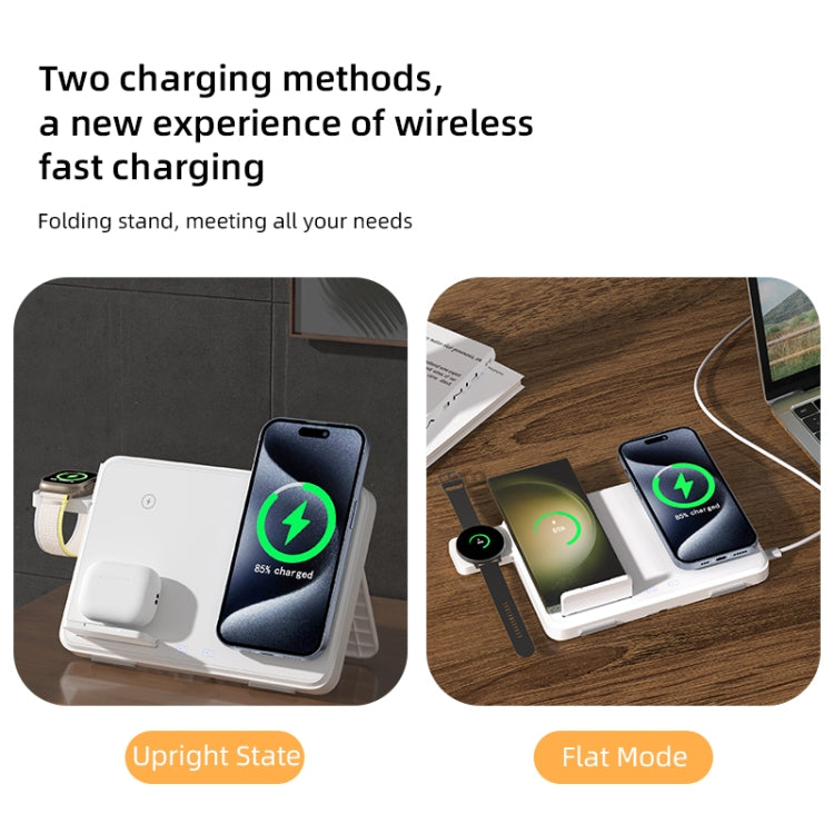 C30 15W 3 in 1 Magnetic Wireless Charger with Night Light(White)