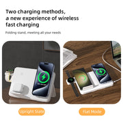 C30 15W 3 in 1 Magnetic Wireless Charger with Night Light(White)