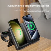 C30 15W 3 in 1 Magnetic Wireless Charger with Night Light(White)