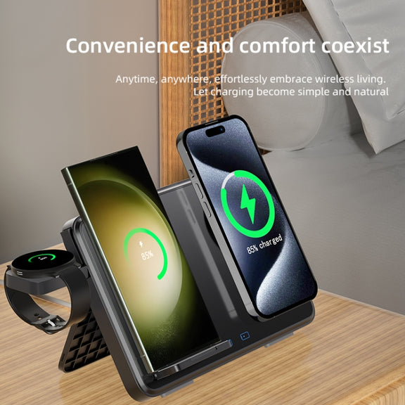 C30 15W 3 in 1 Magnetic Wireless Charger with Night Light(White)