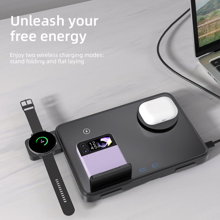 C30 15W 3 in 1 Magnetic Wireless Charger with Night Light(White)