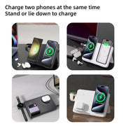 C30 15W 3 in 1 Magnetic Wireless Charger with Night Light(White)