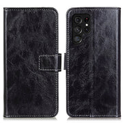 For Samsung Galaxy S25 Ultra 5G Retro Crazy Horse Texture Leather Phone Case(Black)