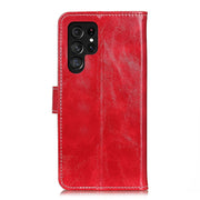 For Samsung Galaxy S25 Ultra 5G Retro Crazy Horse Texture Leather Phone Case(Red)