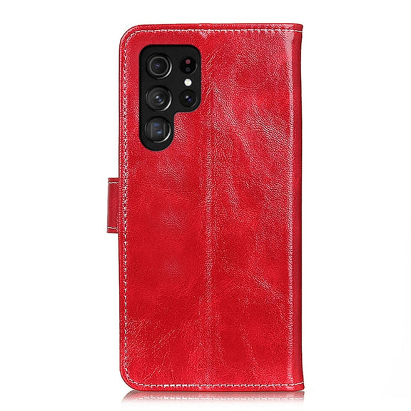 For Samsung Galaxy S25 Ultra 5G Retro Crazy Horse Texture Leather Phone Case(Red)