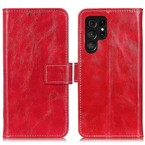 For Samsung Galaxy S25 Ultra 5G Retro Crazy Horse Texture Leather Phone Case(Red)