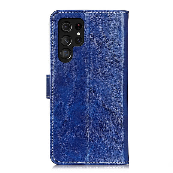 For Samsung Galaxy S25 Ultra 5G Retro Crazy Horse Texture Leather Phone Case(Blue)