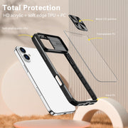 For iPhone 16 Pro Sliding Camshield Acrylic Hybrid TPU Phone Case(Black)