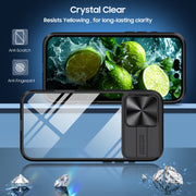 For iPhone 16 Plus Sliding Camshield Acrylic Hybrid TPU Phone Case(Black)