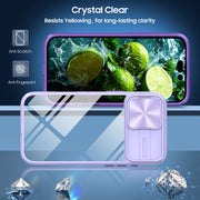 For iPhone 16 Plus Sliding Camshield Acrylic Hybrid TPU Phone Case(Purple)