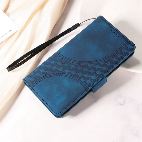 For Redmi K70 / K70 Pro Embossed Rhombus Starry Leather Phone Case(Blue)