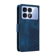 For Redmi K70 Ultra Embossed Rhombus Starry Leather Phone Case(Blue)