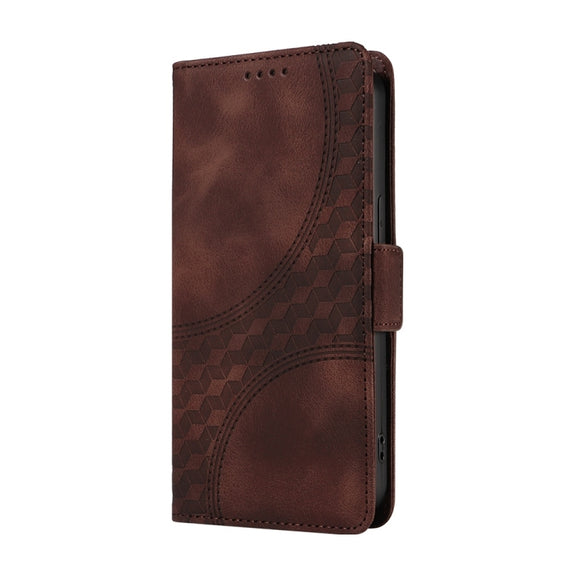 For Redmi K70 Ultra Embossed Rhombus Starry Leather Phone Case(Brown)