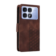 For Redmi K70 Ultra Embossed Rhombus Starry Leather Phone Case(Brown)