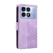 For Redmi K70 Ultra Embossed Rhombus Starry Leather Phone Case(Purple)
