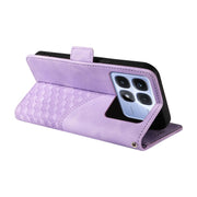 For Redmi K70 Ultra Embossed Rhombus Starry Leather Phone Case(Purple)