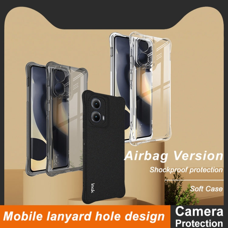 For Motorola Edge 2024 imak Shockproof Airbag TPU Phone Case(Matte Black)