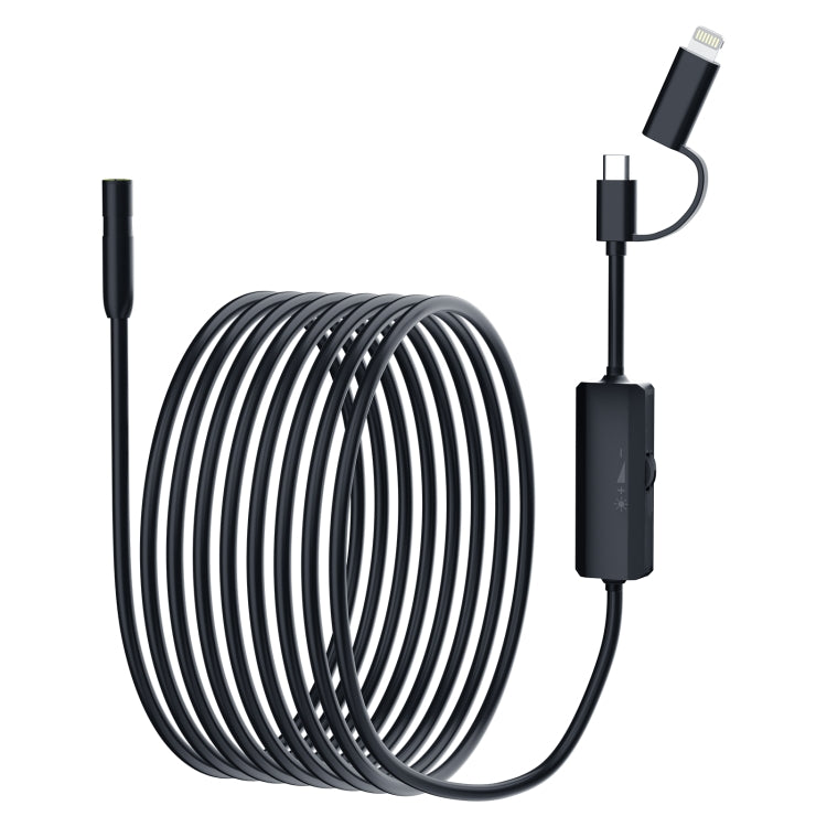 AN112 2 in 1 USB-C / Type-C + 8 Pin Interface 8mm HD Industry Endoscope, Length:1m Soft Tube