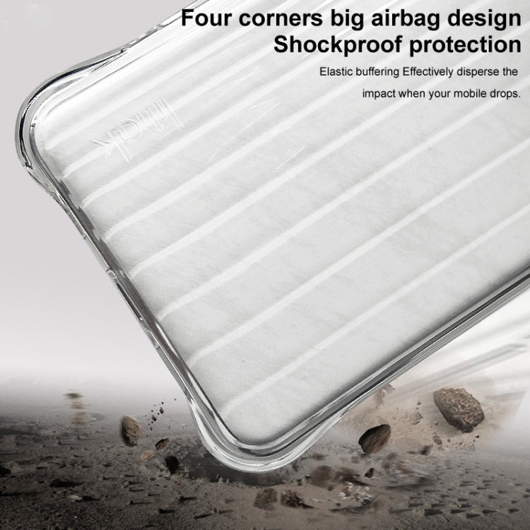 For iPhone 16 IMAK Corrugated Texture Airbag TPU Phone Case(Transparent)