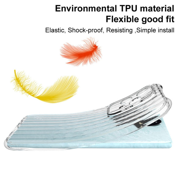 For iPhone 16 IMAK Corrugated Texture Airbag TPU Phone Case(Transparent)