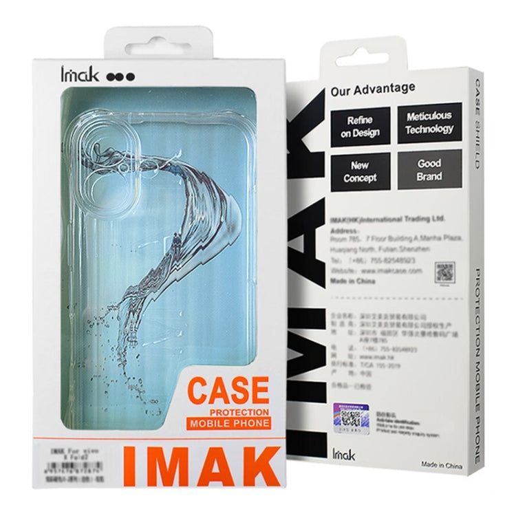 For iPhone 16 IMAK Corrugated Texture Airbag TPU Phone Case(Transparent)
