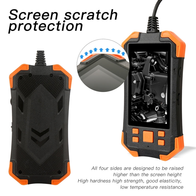 T20 4.3 inch IPS Screen 8mm Single Camera IP67 Water-resistant Hard Cable Digital Endoscope, Length:10m(Black Orange)