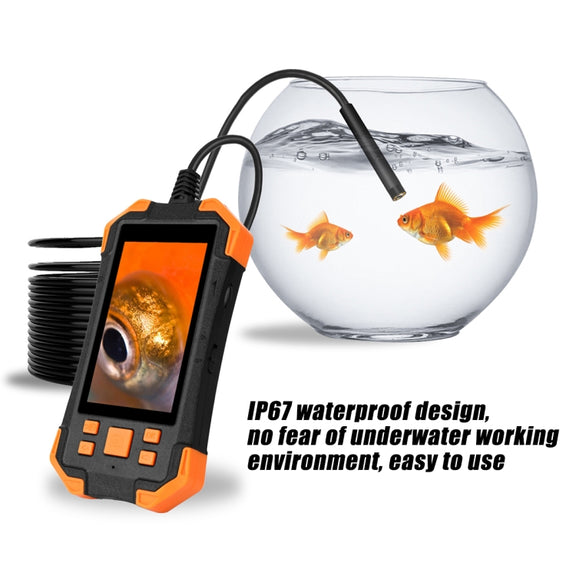 T20 4.3 inch IPS Screen 8mm Single Camera IP67 Water-resistant Hard Cable Digital Endoscope, Length:10m(Black Orange)