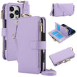 For iPhone 16 Pro Crossbody Ring Multifunctional Wallet Leather Phone Case(Purple) - More iPhone Cases by PMC TechLife | Online Shopping South Africa | PMC TechLife | Buy Now Pay Later Mobicred